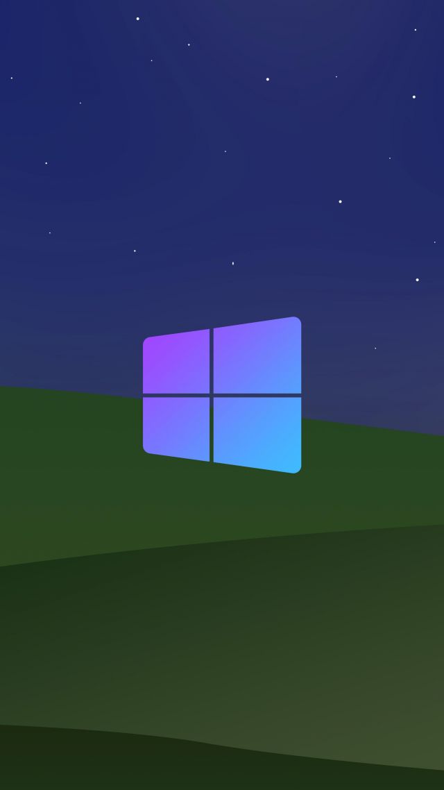 Windows XP, night, Microsoft, 8K (vertical)