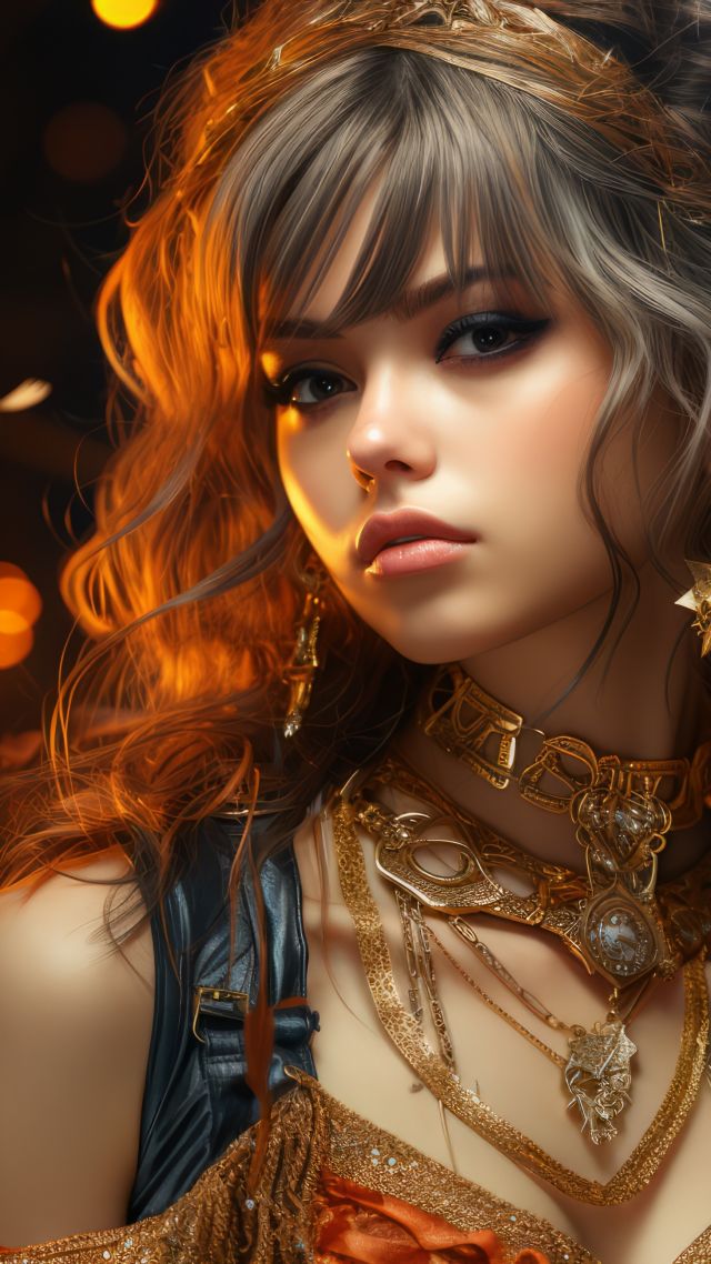 аниме, anime girl, beauty, gold (vertical)