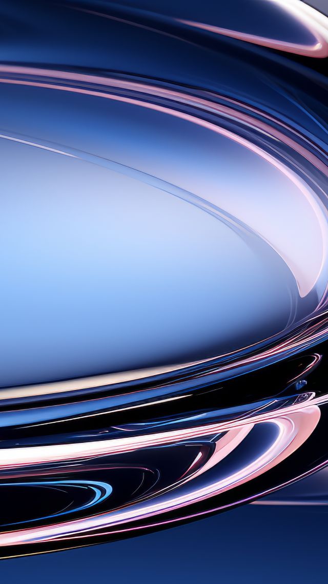 абстракция, iPhone 15, abstract, glass, blue, 3d, iOS 17 (vertical)