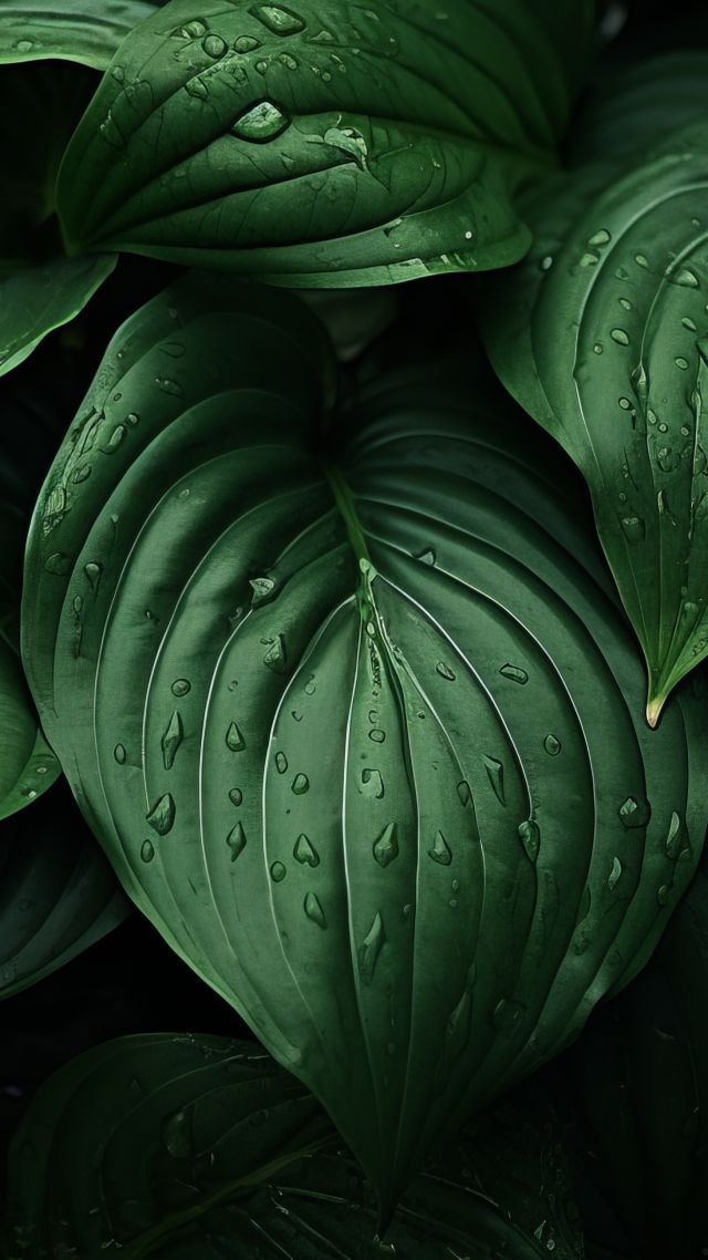 абстракция, leaves, green, iOS 17 (vertical)