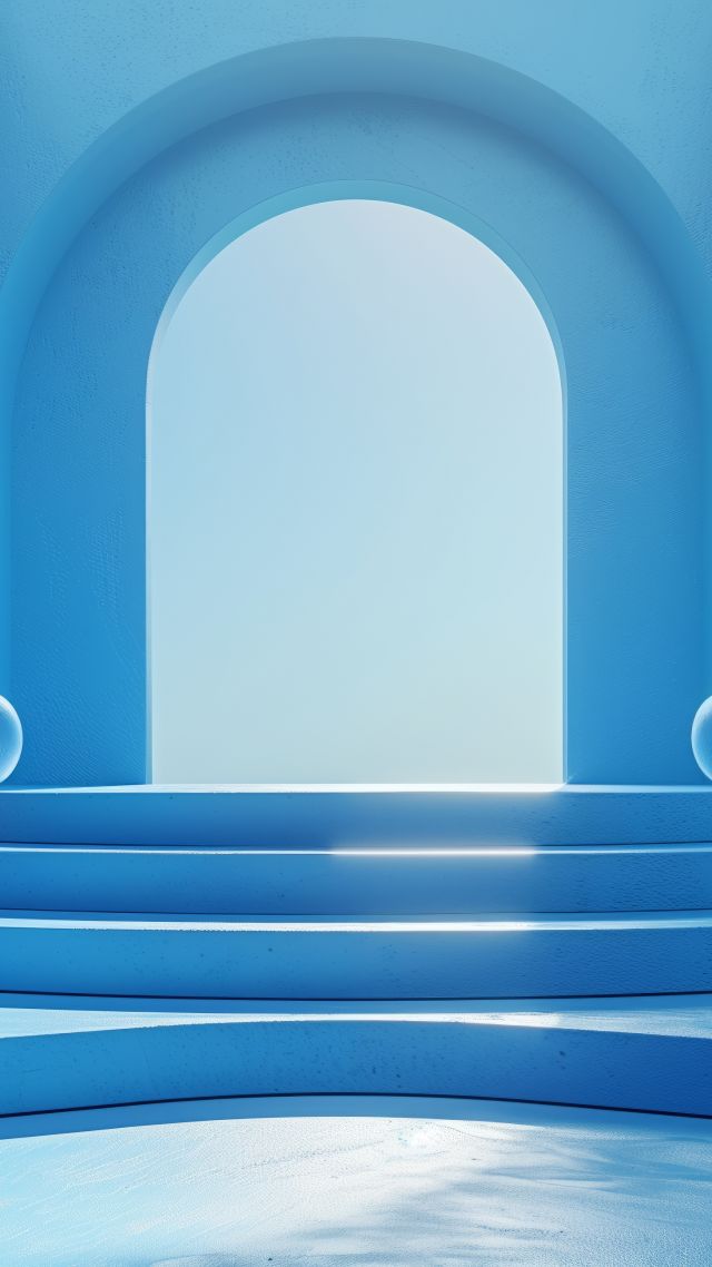 interior, blue (vertical)