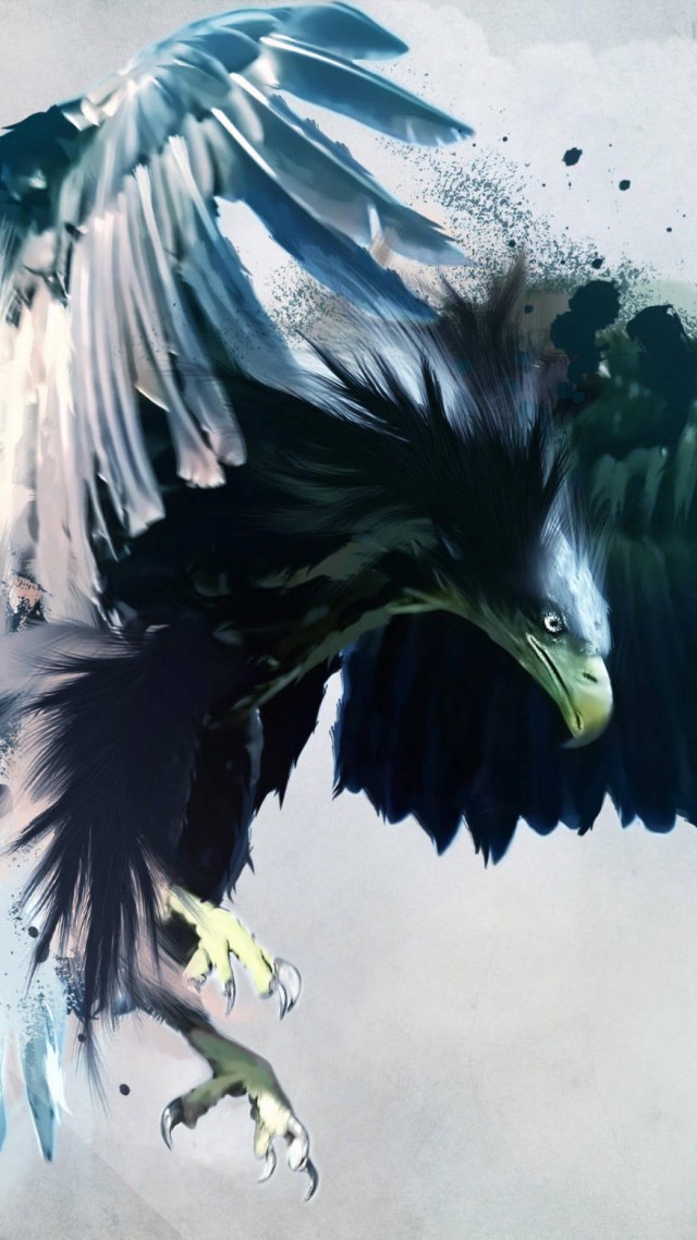 орел, полет, рисунок, eagle, flight, draft (vertical)