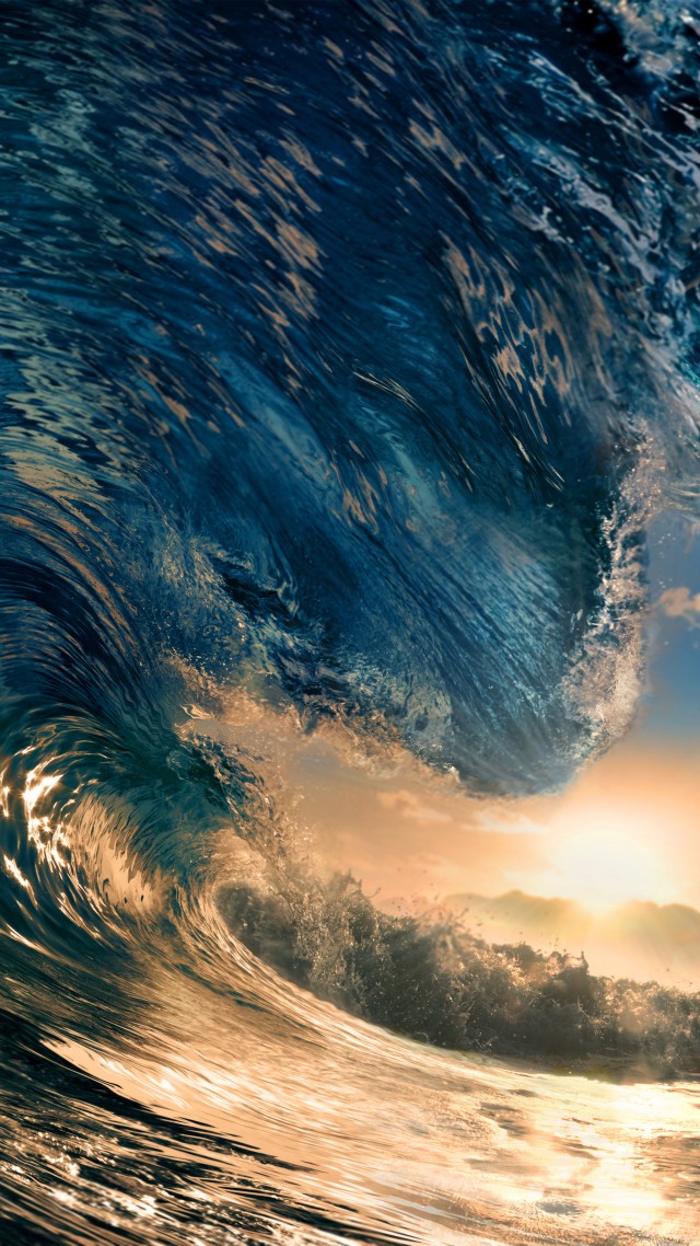 море, 5k, 4k, океан, волна, синий, закат, солнце, лучи, Sea, 5k, 4k wallpaper, ocean, water, wave, sunset, sky, rays, sun, blue (vertical)