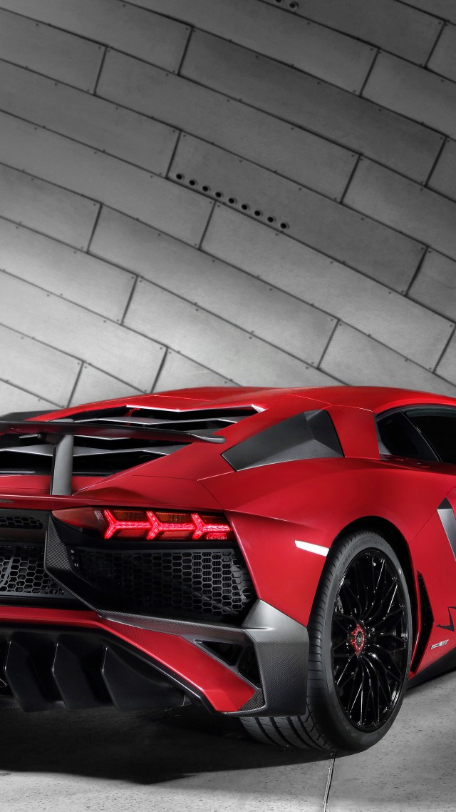 Ламборгини Авентадор LP 750, купе, красный., Lamborghini Aventador LP 750, Superveloce, coupe, red (vertical)