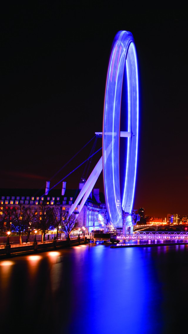 Лондон Ай, Англия, Путешествие, Туризм, Ночь, London Eye, England, Travel. Tourism, Night (vertical)