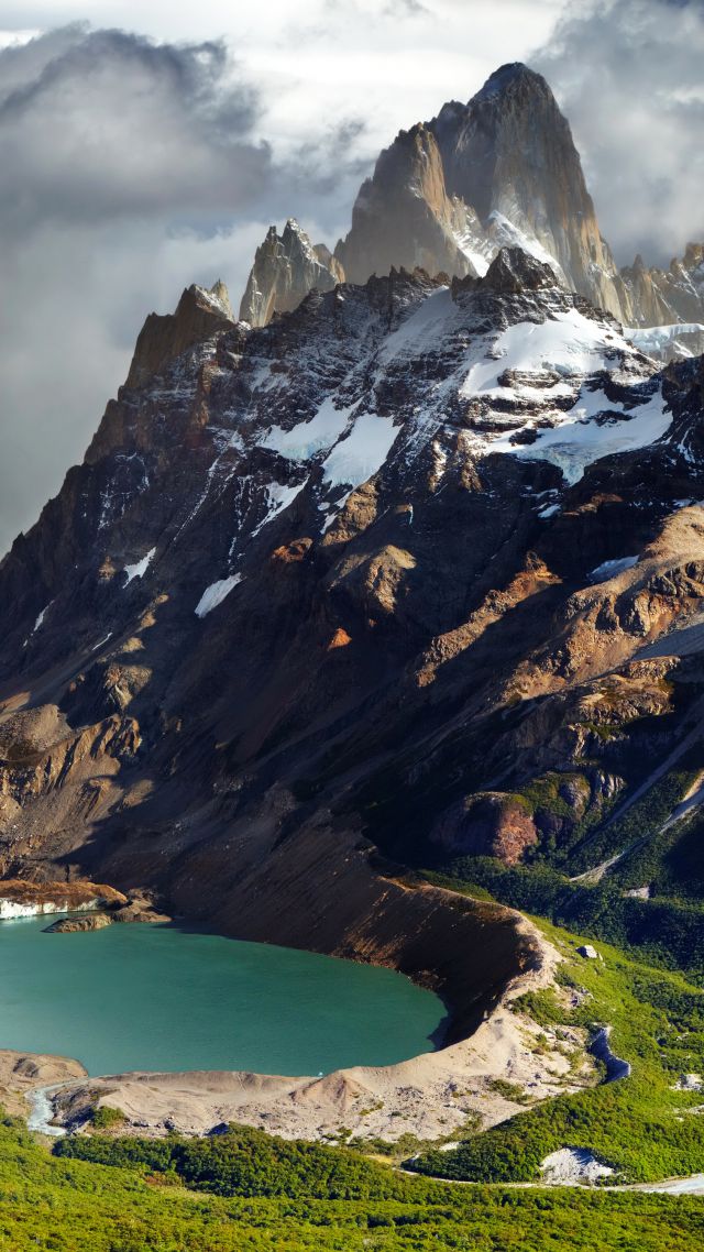 Патагония, 5k, 4k, Аргентина, горы, озеро, Patagonia, 5k, 4k wallpaper, Argentina, mountains, lake (vertical)