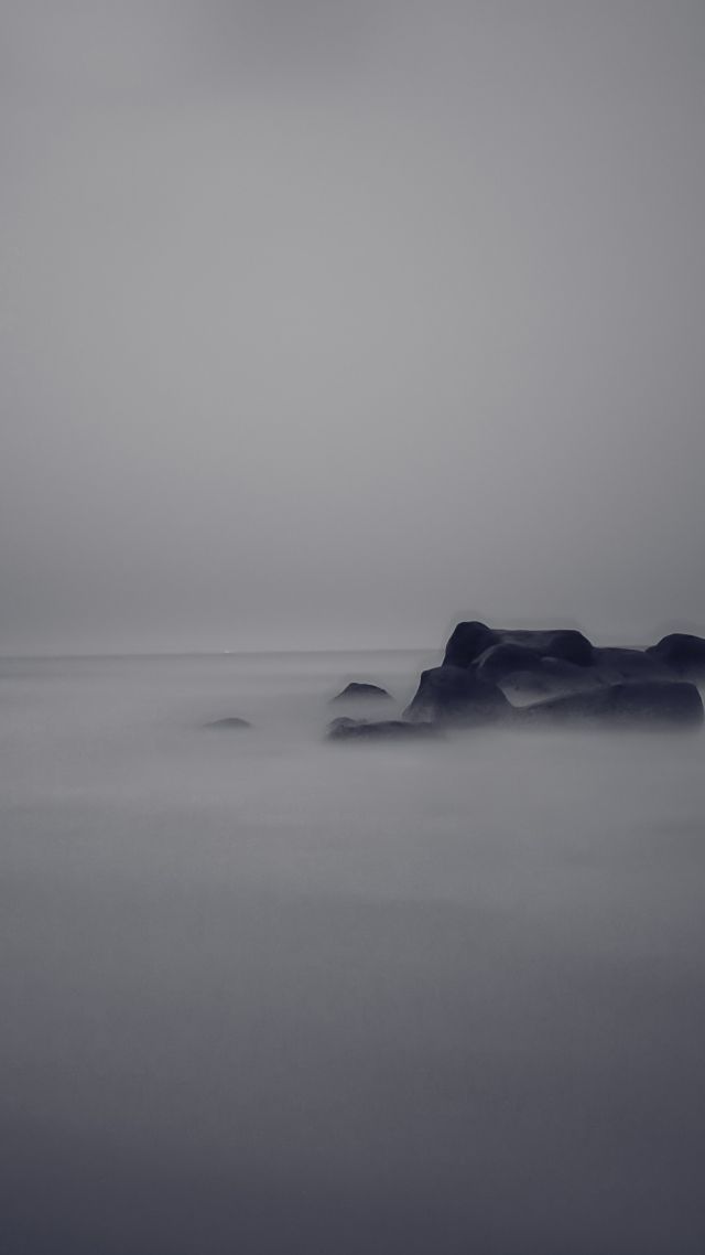 море, 4k, HD, река, туман, скалы, Sea, 4k, HD wallpaper, river, fog, rocks (vertical)