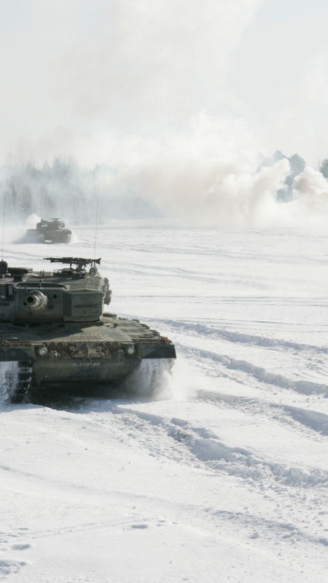 Леопард 2A4, Немецкая армия, танк, снег, Leopard 2A4, German Army, tank, snow (vertical)