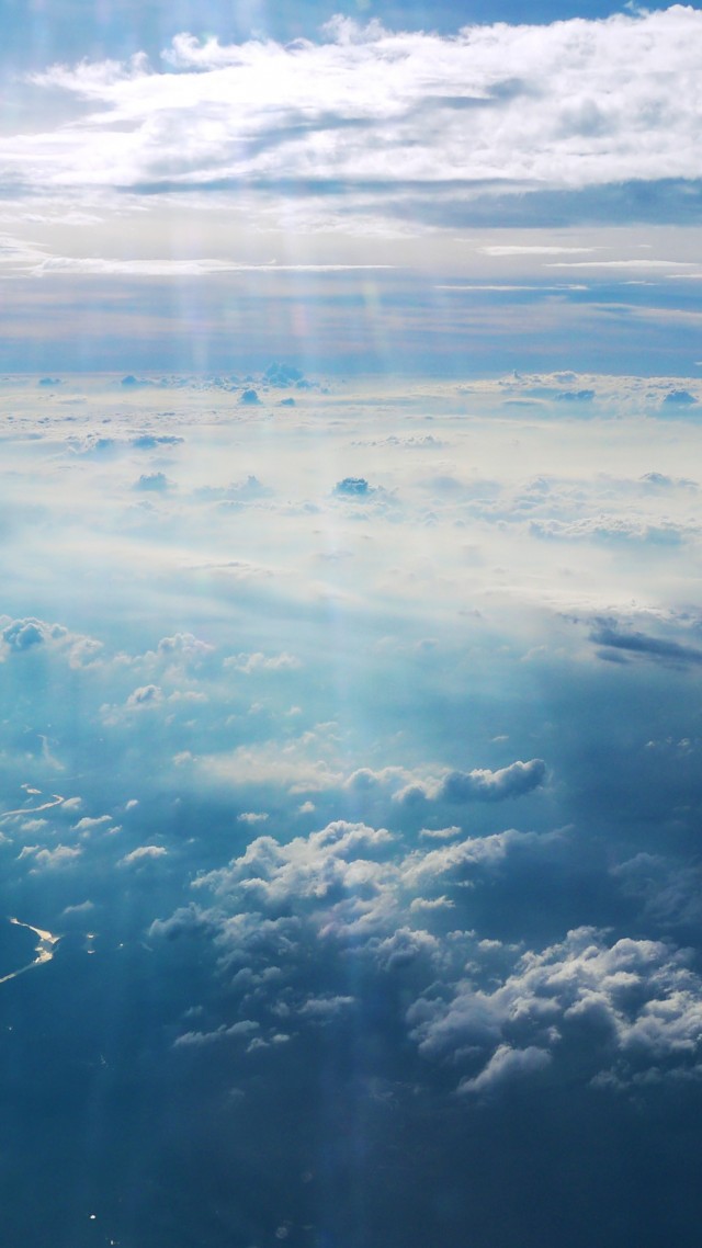Облака, 4k, HD, небо, река, солнечные, лучи, синий, голубой, Clouds, 4k, HD wallpaper, sky, blue, river, sun, rays (vertical)