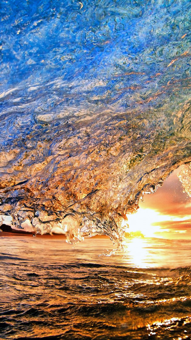 море, 4k, HD, океан, вода, рассвет, закат, солнце, лучи, синий, Sea, 4k, HD wallpaper, Ocean, Water, sunset, sunrise, sun, wave (vertical)