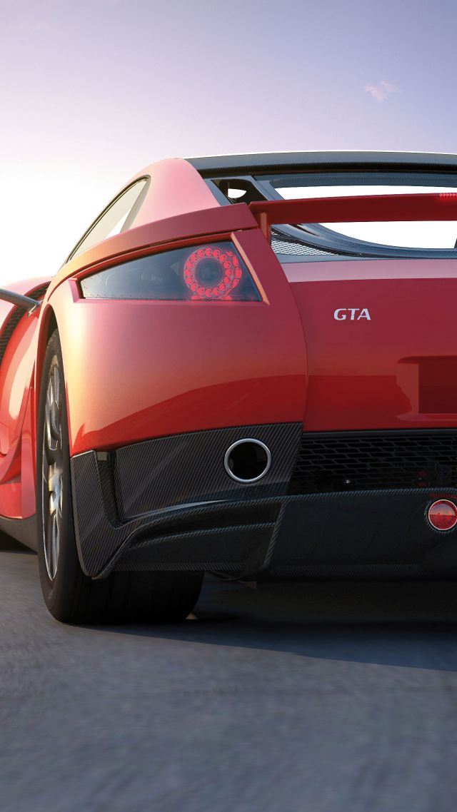 ГТА Спано, суперкар, купе, красный, GTA Spano, supercar, coupe, red (vertical)