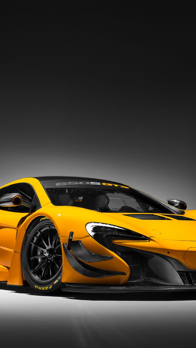 МакЛарен 650С ГТ3, Женевский автосалон 2016, спортивные автомобили, желтый, McLaren 650S GT3, Geneva International Motor Show 2016, sports car, yellow (vertical)