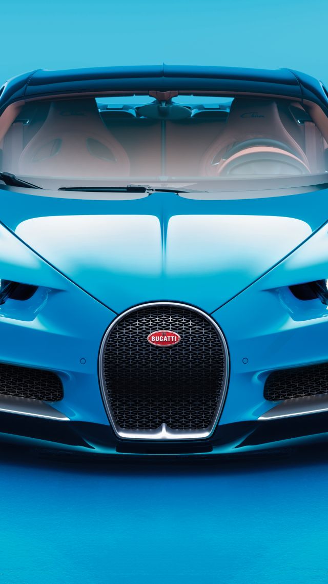 Бугатти Чирон, Женева Авто Шоу 2017, гипермобиль, голубой, Bugatti Chiron, Geneva Auto Show 2017, hypercar, blue (vertical)