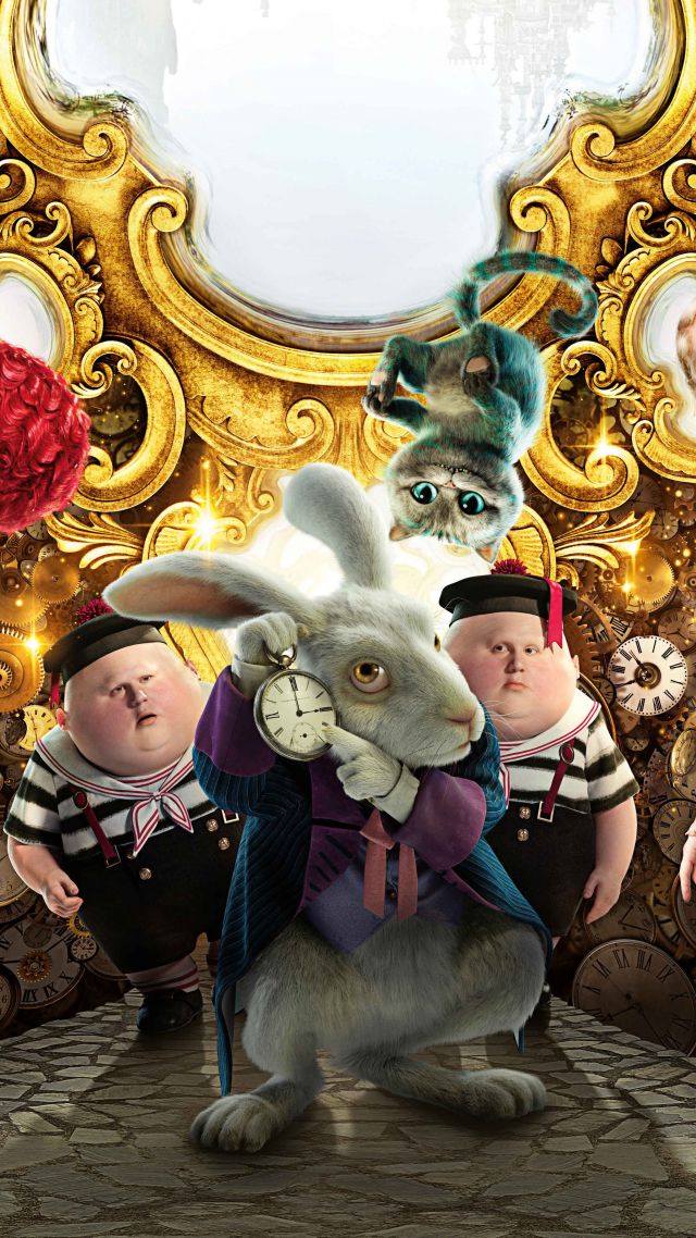 Алиса в Зазеркалье, кролик, красная королева, лучшие фильмы 2016, Alice Through the Looking Glass, rabbit, red queen, best movies of 2016 (vertical)