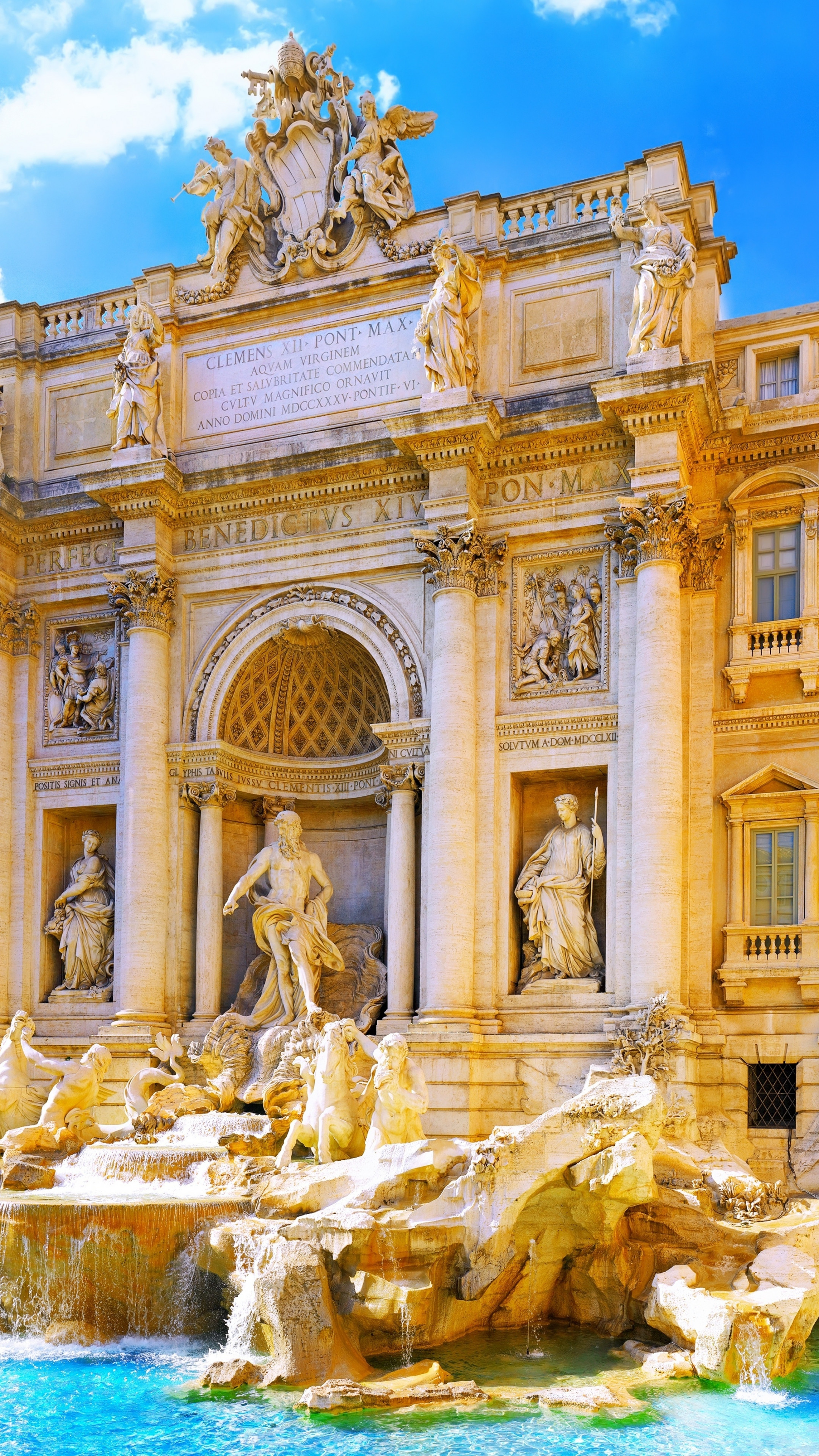 Обои Фонтан Треви, Рим, Италия, туризм, Путешествие, Trevi Fountain, Rome, Italy, Tourism, Travel, Архитектура #5073
