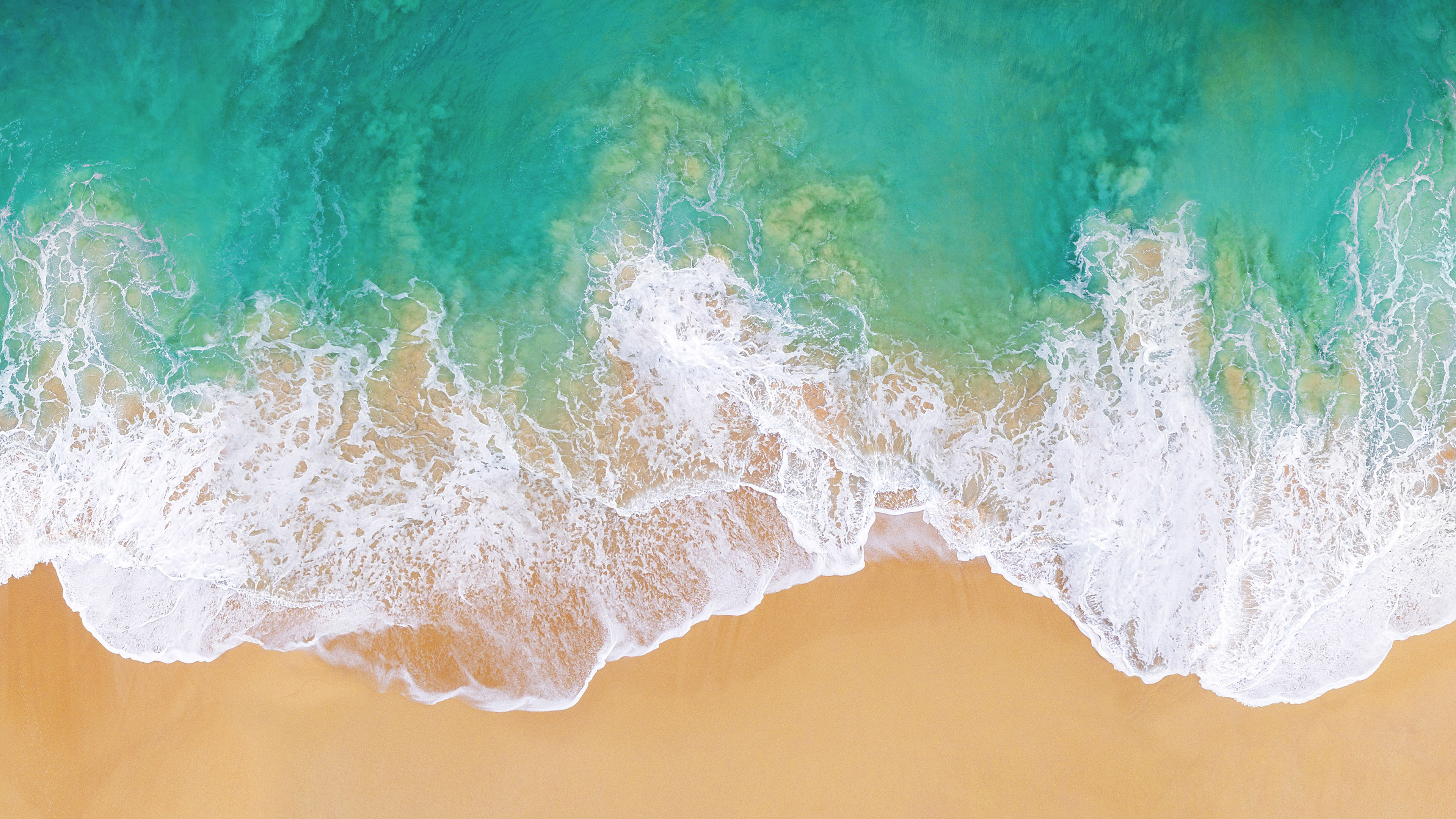 Обои обои, океан, пляж, iOS 11, 4k, 5k, beach, ocean, ОС #13655